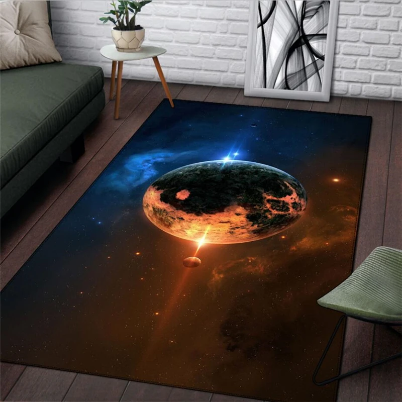 

Planet House Carpet Cosmic Pattern Water Absorption and Skid Resistance Living Room Decoration Large Rugs Entrance Mat