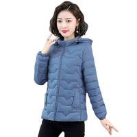 womens new winter short slim cotton jacket large size hooded autumn and winter thickened down cotton jacket