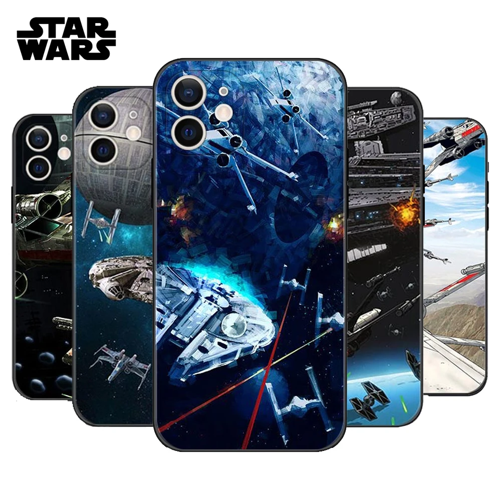 

2021 New Arrival Star Wars Space Ship Soft Shell Case For Apple iPhone 13 Pro Max iPhone 13 Silicone Black Phone Case