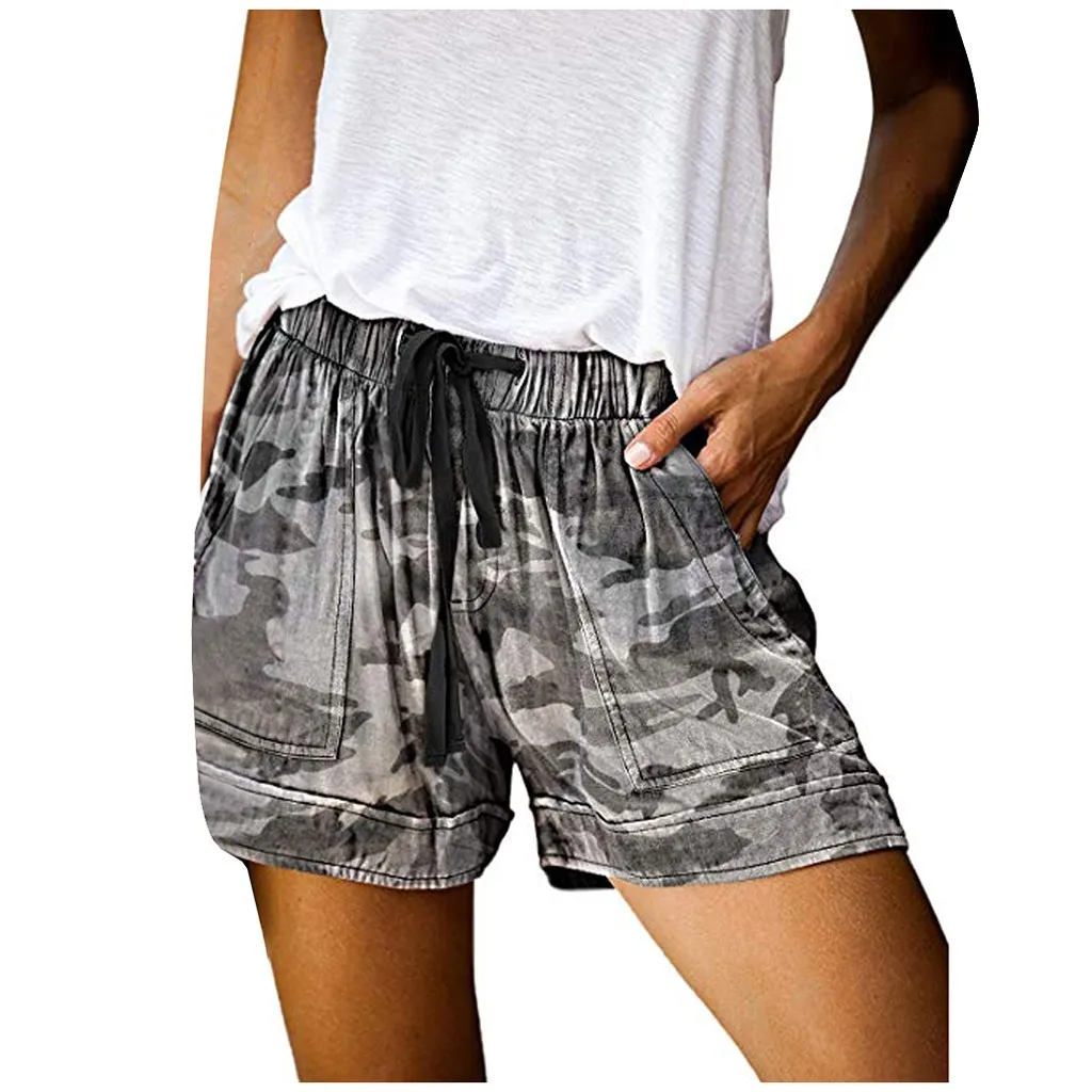 

Plus Size High waisted Elastic Waist Leopard Floral Shorts Streetwear Home Holiday Pockets Casual Shorts Women's Drop Shipping
