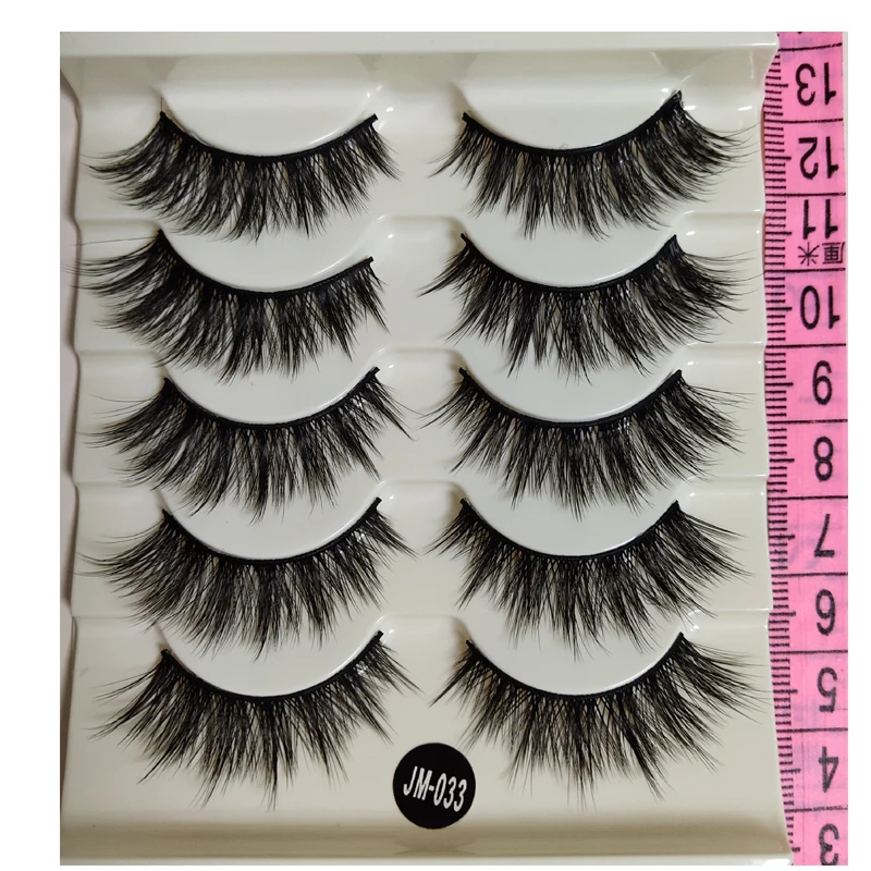 5pair JM033 Новинка, 13 видов стилей, 5 пар, норковые накладные ресницы, натуральные/Густые длинные ресницы для макияжа, инструменты для наращивания - Цвет: 5pair JM033