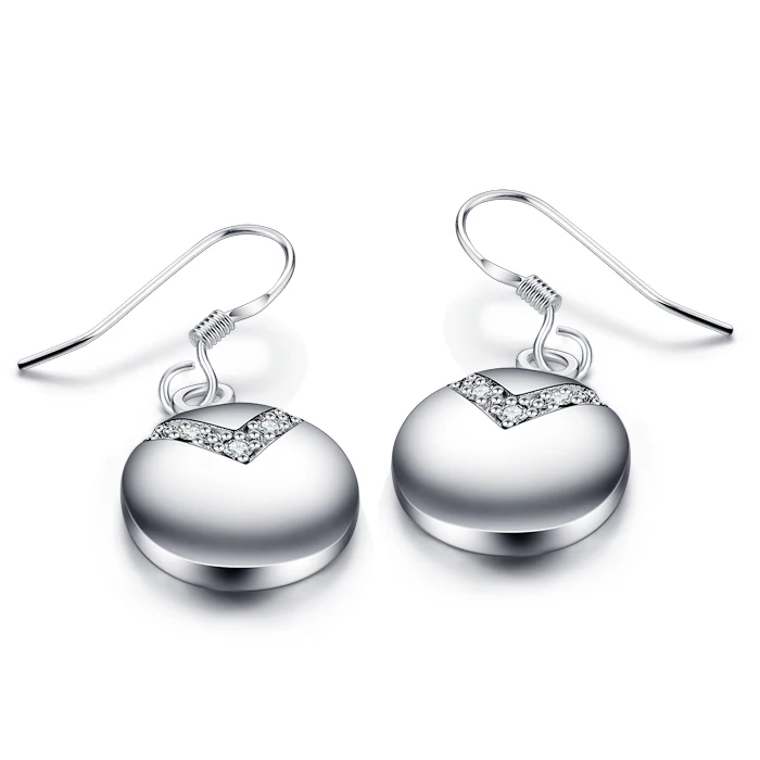 Простые Модные ювелирные изделия из серебра 925 пробы круглые серьги для женщин