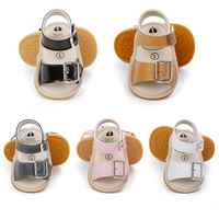 baby summer shoes newborn infant baby girls boys sandals non slip pu leather solid toddler first walkers soft sole flat shoes