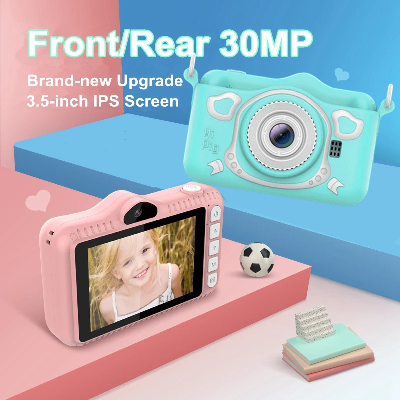 

A16 Children's Digital Camera, Cartoon Digital Camera Mini Cartoon 3.5Inch 1080P Screen Camera for Children's