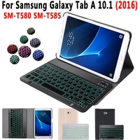 Slim Backlit Keyboard Case For Samsung Galaxy Tab A A6 10.1 2016 SM-T580 SM-T585 T580 T585 Tablet Cover Bluetooth Keyboard