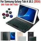 Тонкий чехол для клавиатуры с подсветкой для Samsung Galaxy Tab A A6 10,1 2016 SM-T580 SM-T585 T580 T585, чехол для планшета, Bluetooth клавиатура
