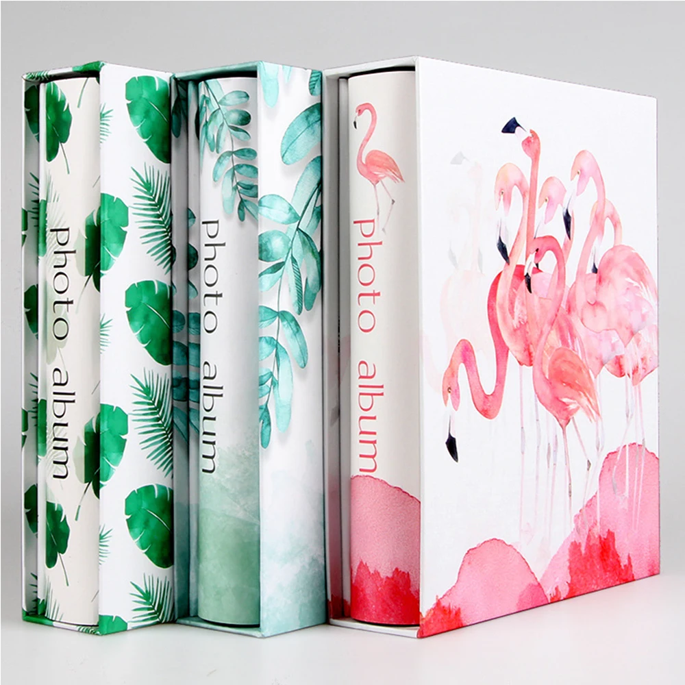 Большой 6 дюймовый панорамный альбом с Фламинго в коробке 200 вставок свадебный