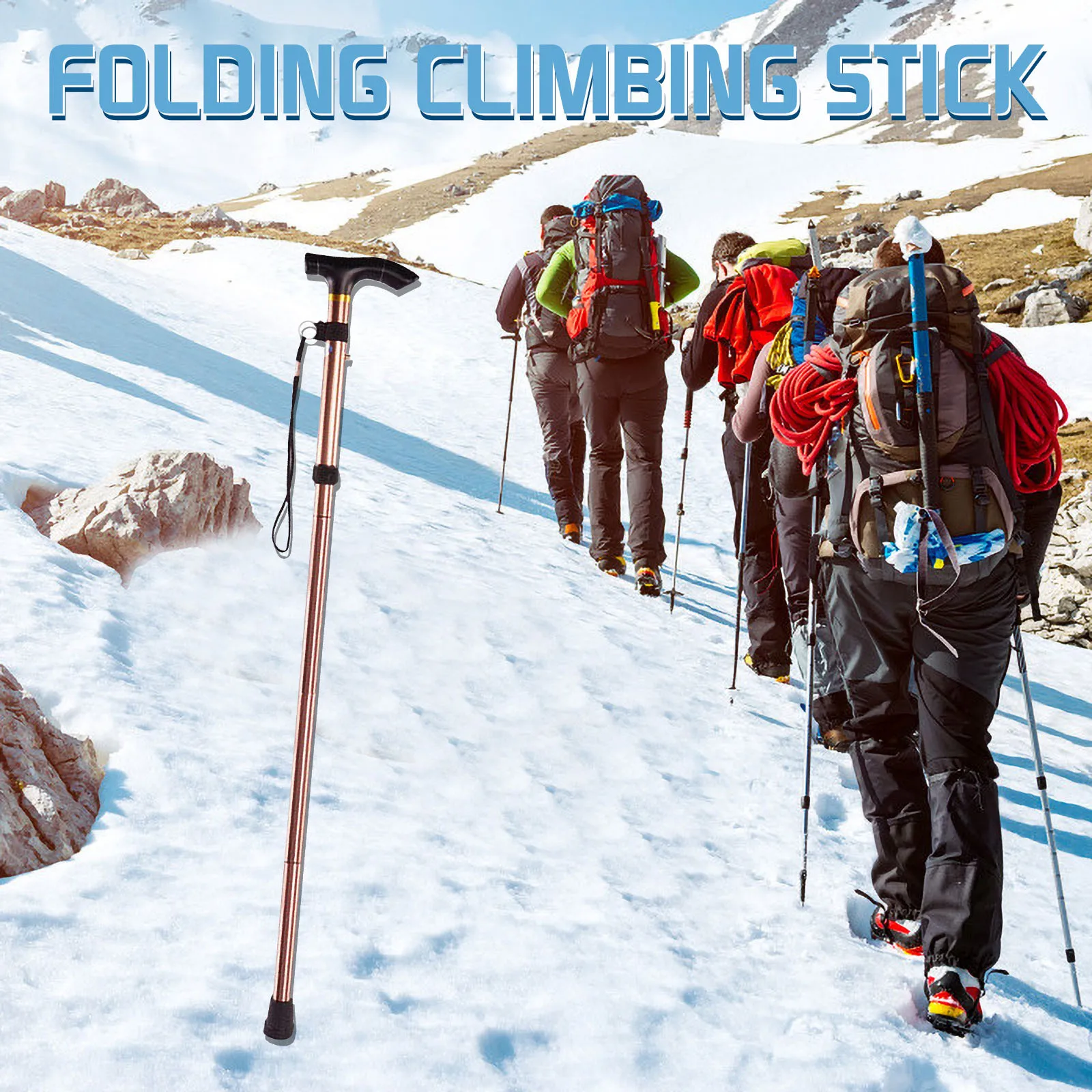 

Outdoor Fold Trekking Poles Hiking Camping Portable Trekking Poles Pack Adjustable Hiking Or Walking Sticks - Strong Lightweight