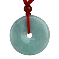drop shipping women donuts necklace pendant natural jadeite jade round circle peace buckle pendant gift for female fine jewelry