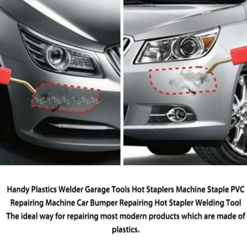 

Hot Stapler Plastic Welding Car Bumper Fairing Repair Welder Gun Kit 200 Staples Welding Nail Welding Torch ToolCar Accessories