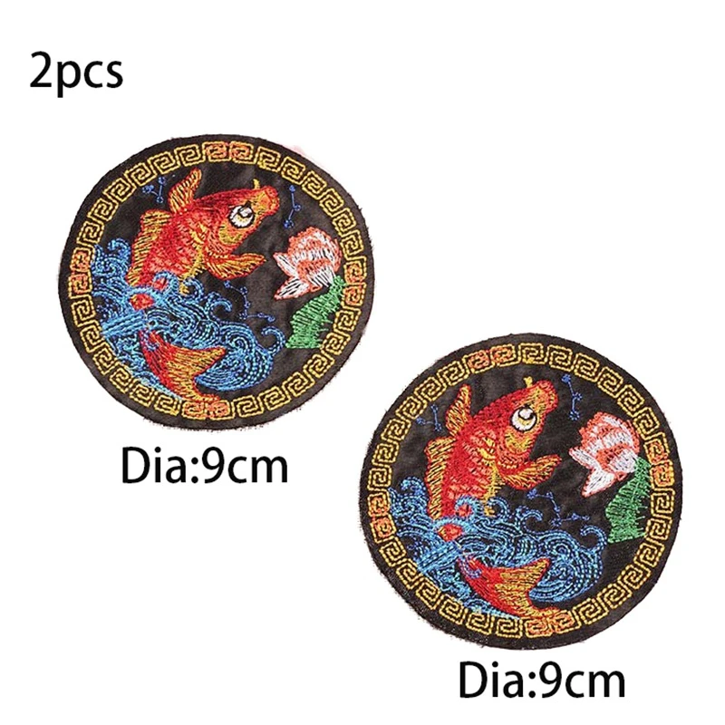 Китайский стиль феникс бабочка вышитые патчи пришить круглый цветок аппликации
