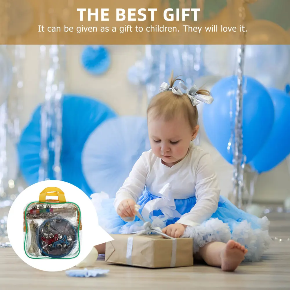 

1 Set Percussion Instrument Triangle Bell Wrist Bell Kids Children