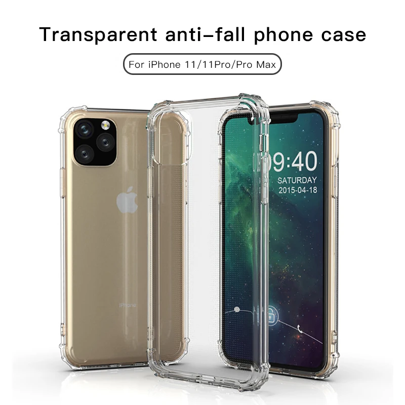 !ACCEZZ Mobile Phone Case For Apple iPhone 11 Pro Max Transparent Covers Ultra Thin Soft TPU Back Cover Cases Shell Funda Capa | Мобильные