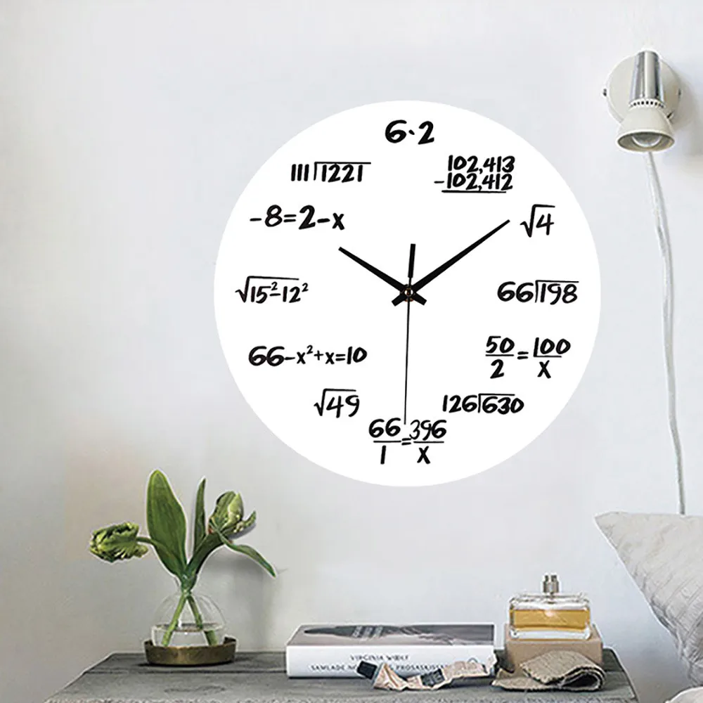 

Wall Clock Modern DIY Silent Math Equations Polytechnic Digital Wall Clock Home Office Decor Home Kitchen Living Room*