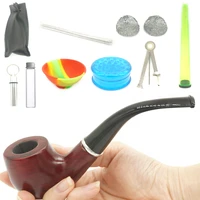 1set tobacco pipe with smoke toll storage box case men gadget smoking herb wood pipes grinder cigarette accessories pipa