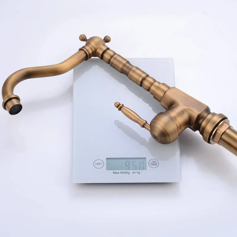 Античный матовый кухонный кран смеситель для раковины в ванной комнате латунный
