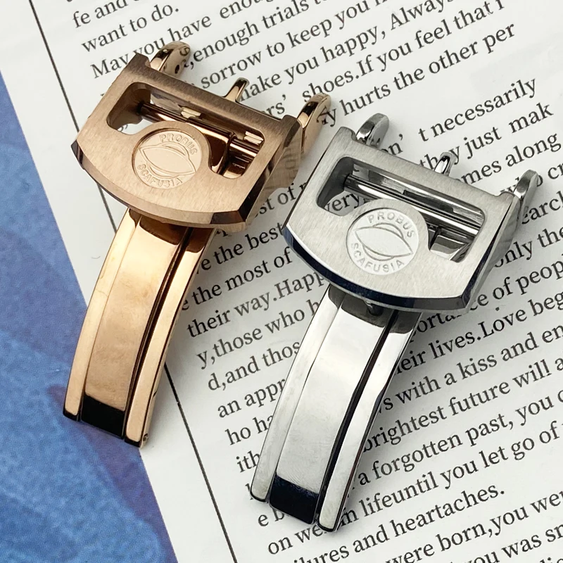 18mm Gold 316L Stainless Steel Deployment Watch Buckle for IWC Big Pilot Spitfire Leather Watch Strap Folding Clasp Free Tools
