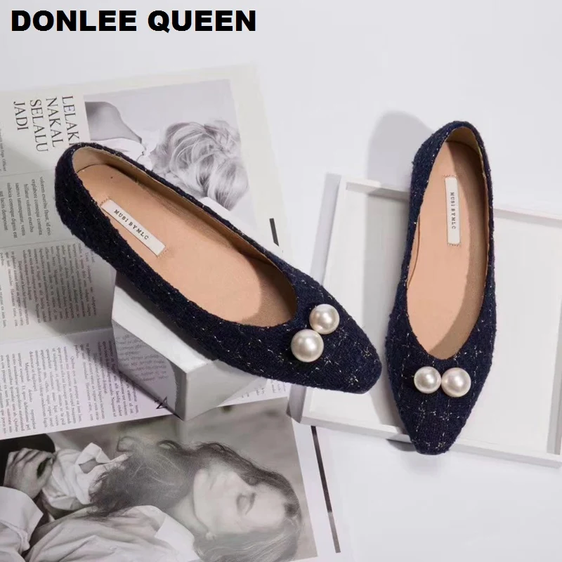 Новинка 2020 года женская обувь на плоской подошве балетки с острым носком