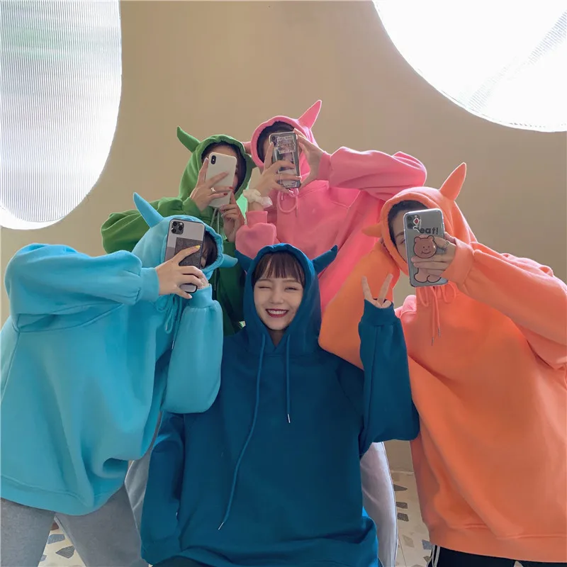 

Новинка весна-осень Свободная Женская толстовка с капюшоном в Корейском стиле