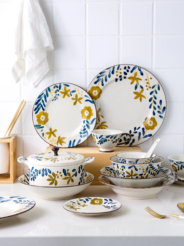 Японская керамическая посуда домашняя столовая чаша креативное блюдо для лапши