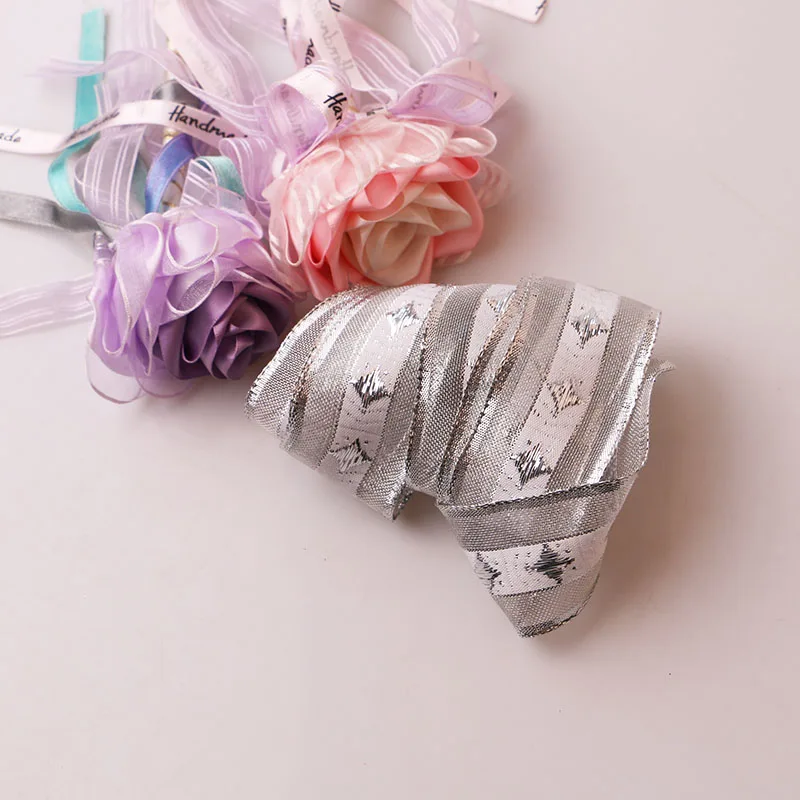 5 ярдов красивой шелковой пряжи двухсторонняя прозрачная лента Свадебные