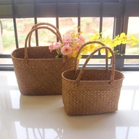 seaweeds woven basket flower basket garden succulent bag flower basket crafts storage basket qjs shop