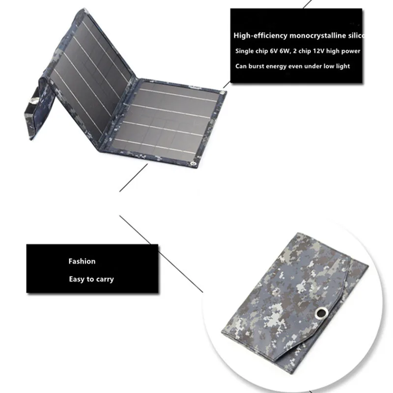 mon solar panelsolar charging folding bag 5v 2a12w 3a 18w 4a 24w 20wemergency portable mobile phone power bank outdoor travel free global shipping