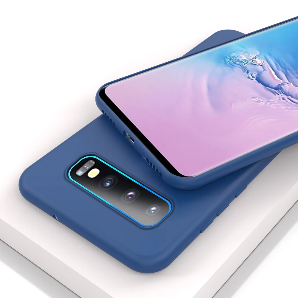 Ультратонкий силиконовый чехол для SAMSUNG Galaxy S10 S9 S8 S11 Plus S10e S11e Note 8 9 10 5G чехол - Цвет: Синий