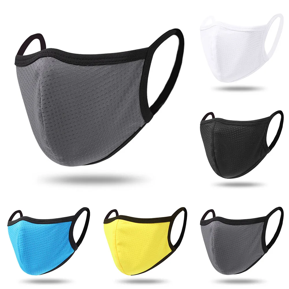 

NEW Fashion Gray Ice Silk Quick-Drying Women's Men Unisex Cosplay Mouth Masks Breathable Cycling Face-Dustproof Adult Party Mask