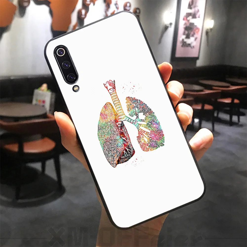 BaweiTE Medical Organs Brain Kidney Art Fashion black Phone Case for Xiaomi 8 9 se 5X Redmi 6pro 6A 4X 7 5plus note 5 | Мобильные