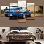 Синяя Subaru Sti Car без рамки, 5 шт., настенная Картина на холсте, постеры, картины, картина маслом, для гостиной, домашний декор, картины