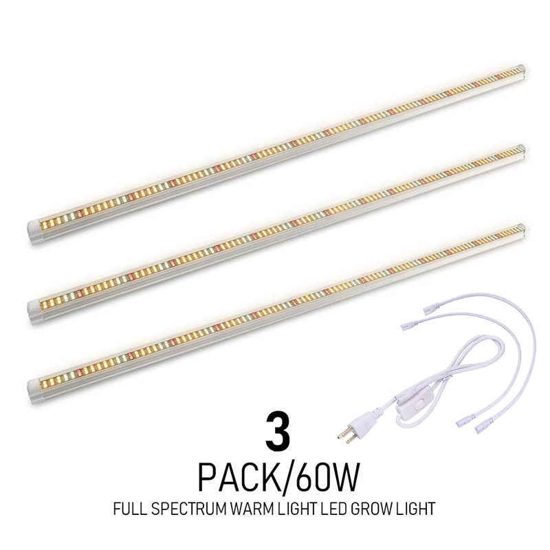 Фитолампа светодиодсветодиодный полного спектра 120 см 3 шт. 60 Вт - купить по