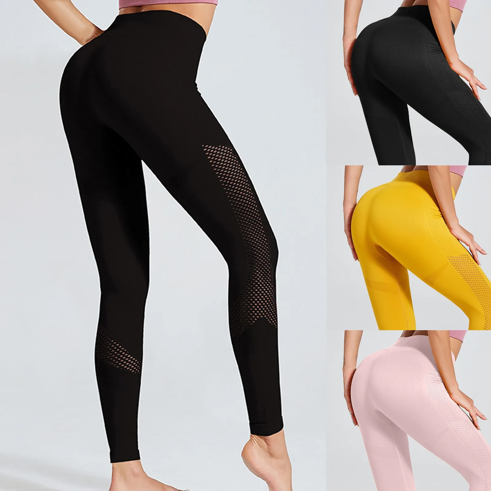 

Yoga Pants Women's Solid Color Hip-lifting Training Leggings Fitness Running Girls Yoga Pants Sexy Leggings Booty Yoga Pants