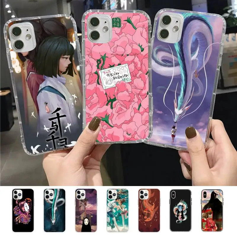 

Cartoon Cute Funny Spirited Away No Face Man Phone Case for iPhone 11 12 13 mini pro XS MAX 8 7 6 6S Plus X 5S SE 2020 XR