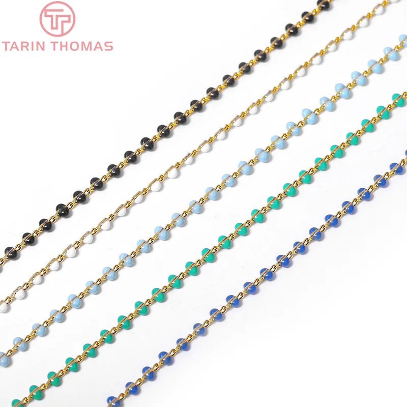 50 см бусины 3 мм 24K золото цвет латунь и стекло с колесом бусы ожерелье цепи