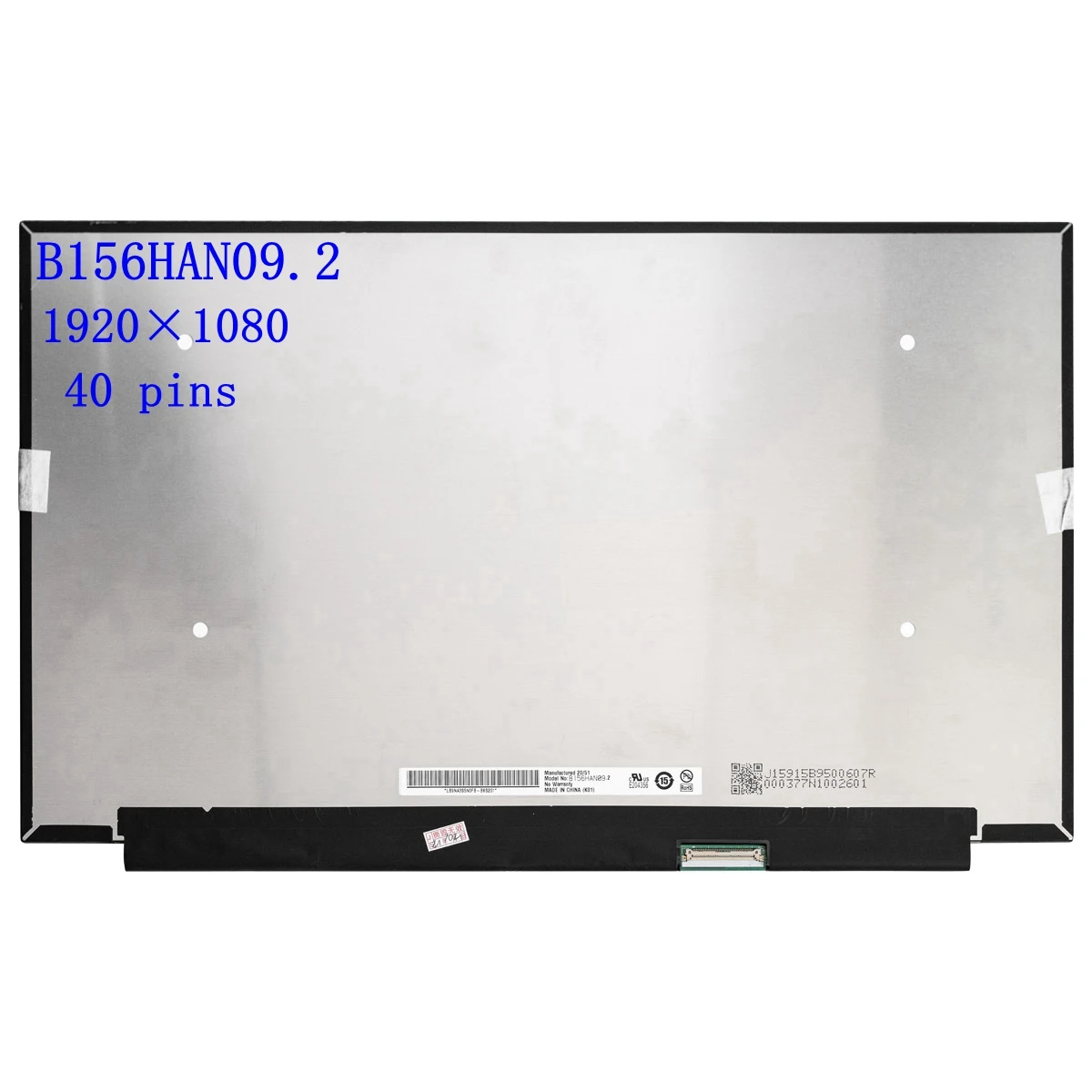 

15.6" Laptop LCD Screen B156HAN09.2 Fit NV156FHM-NY4 LP156WFG-SPP1 For Lenovo Legion 5-15ARH05H S7-15IMH5 144Hz 40pin eDP