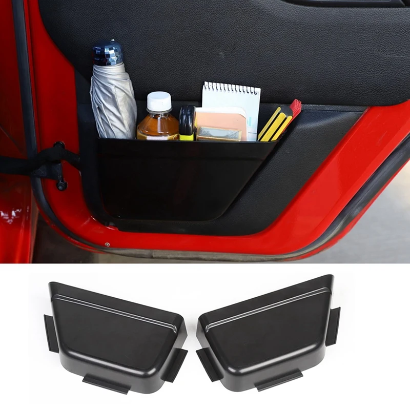 

Car Rear Door Net Pocket Storage Box Organizer for Jeep Wrangler JK 2011-2017 & Car Door Lock Cover Buckle Decor Trim