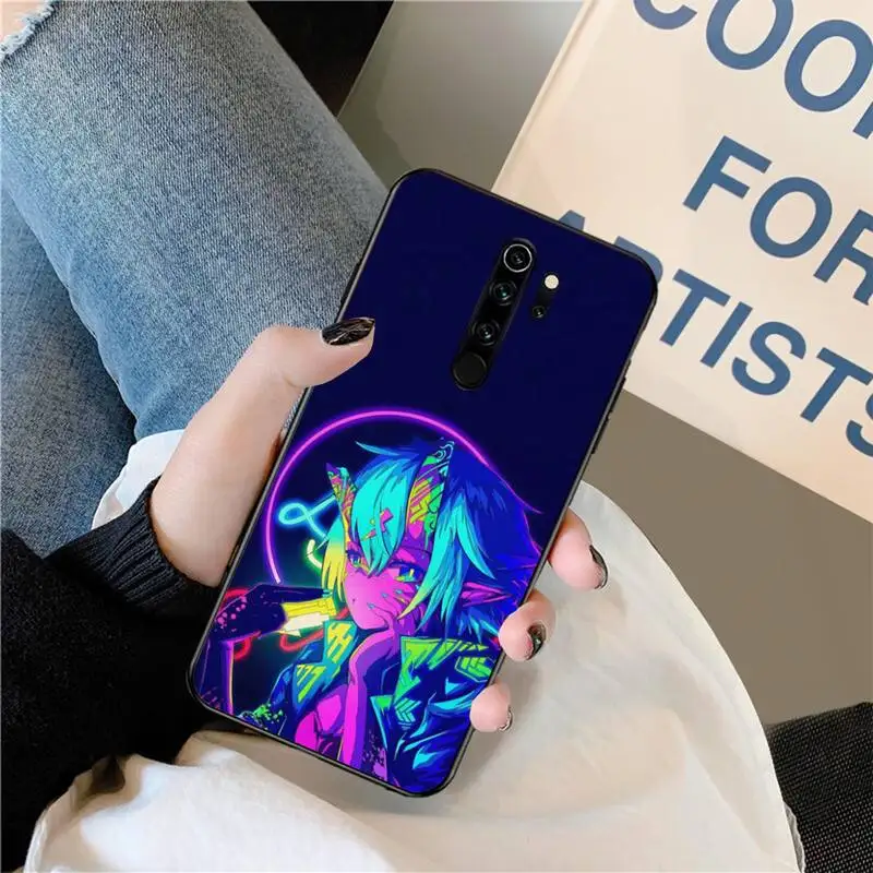 HPCHCJHM аниме неоновая девушка черный ТПУ мягкий резиновый чехол для телефона Redmi Note