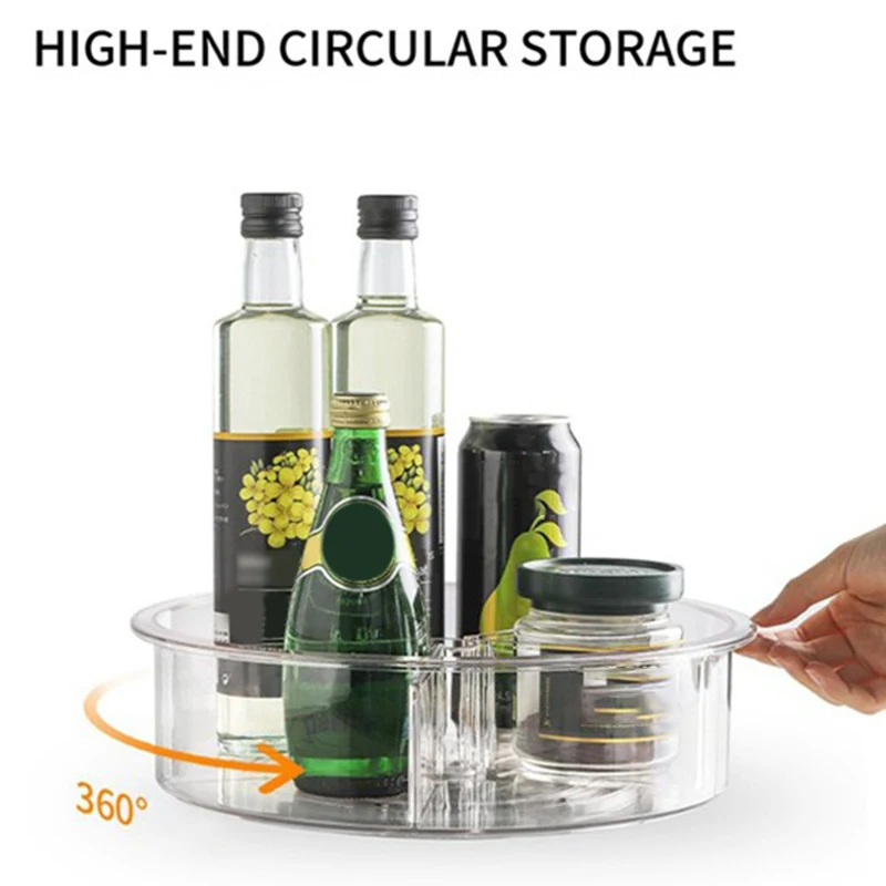 

2 Pack Turntable Spice Rack,13.8 Inch Clear Plastic Cabinet Organizer,360 degree Rotating Storage Tray,for Spices