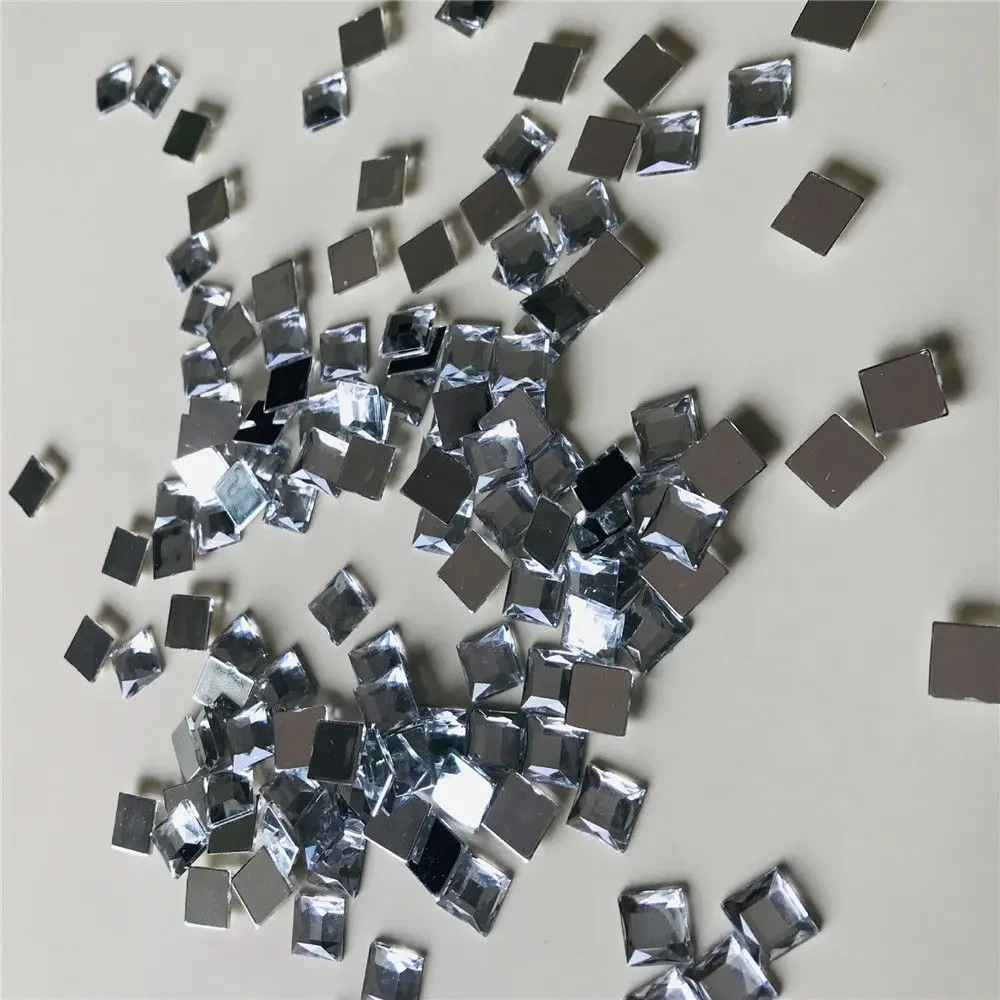 100pcs/lot Square Rhinestone Nail Decoration Transparent White Strass Stones Crystal Hot Fix Glass Wedding Manicure Accessories | Красота и