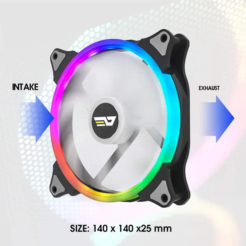 Aigo чехол для компьютера aura sync вентилятор для ПК вентилятор радиатора rgb регулируемый светодиодный 140 мм охлаждающий кулер бесшумный вентилятор беспроводной пульт дистанционного управления