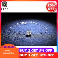 lesf womens bracelet 1 carat moissan diamond 925 sterling silver round bracelet white gemstone wedding jewelry