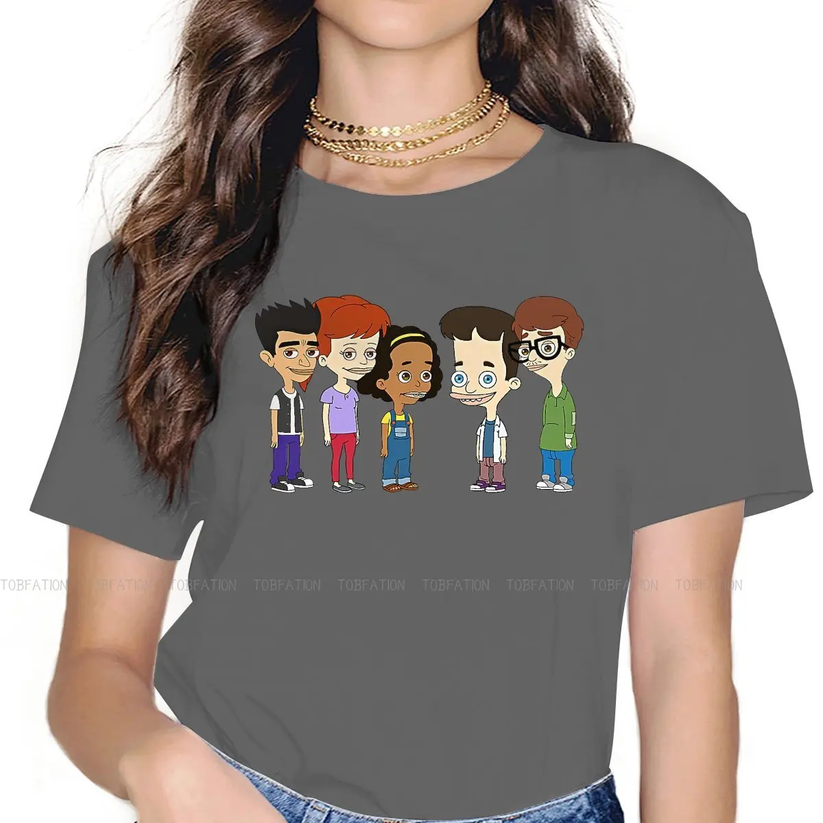 

Characters TShirt For Girls Big Mouth Nicholas Rick Animated TV Tops Vogue Female T Shirt Soft Summer Loose
