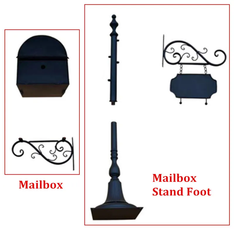 Металлический почтовый ящик с подставкой в стиле ретро | Дом и сад