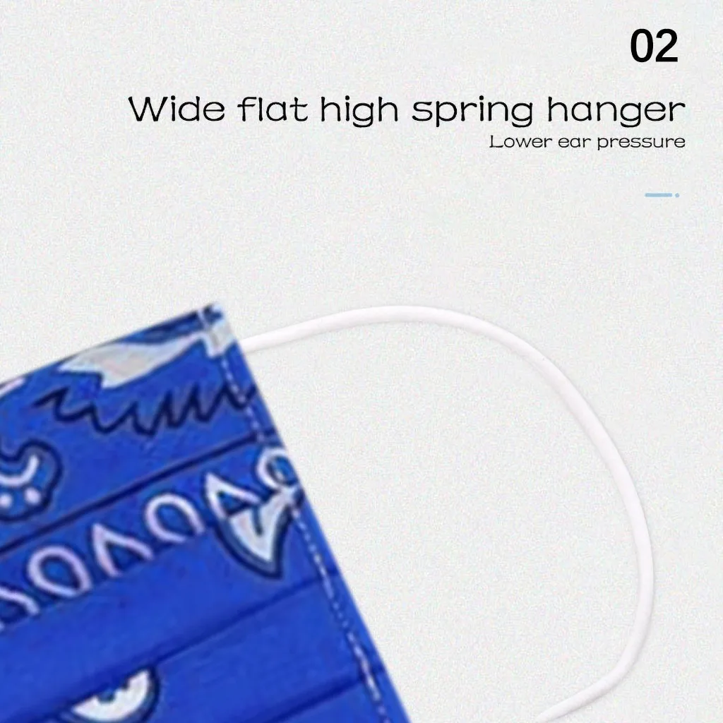 

50PCS Kids Cotton Mouth Mask Disposable 3 Layer Filter Face Masks Children Anti Dust Mascarilla Breathable Earloop Facial Mask