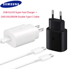 Оригинальное сверхбыстрое зарядное устройство для Samsung PD QC 3,0, адаптер для зарядки 3A USB C на Type C Line для Galaxy Note 10 S20 Plus Note 10plus A51