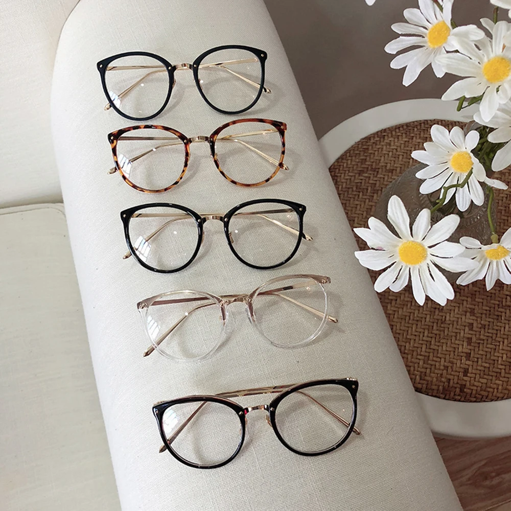 

Optical Glasses Frame Women Men Round Oversized Eyeglasses Frames Metal Spectacles Clear Lenses Glasses