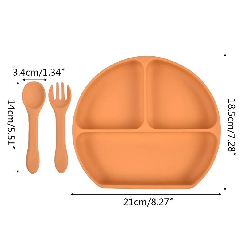 

100% Silicone Baby Eating Plate Food Grade Safety Baby Feeding Plate - BPA Free - Smile Face Plate Tableware Set (12 H3CD