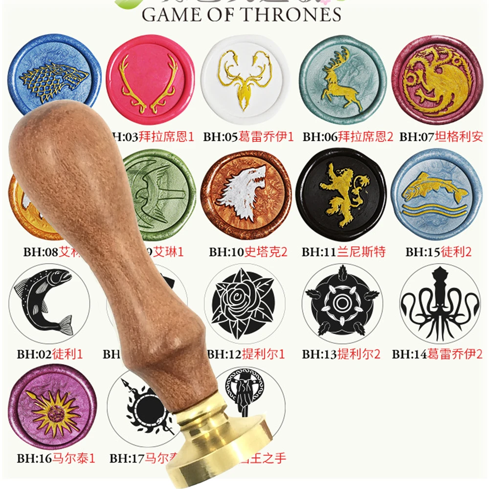 Восковая печать Game of Thrones латунная деревянная ручка для скрапбукинга медная