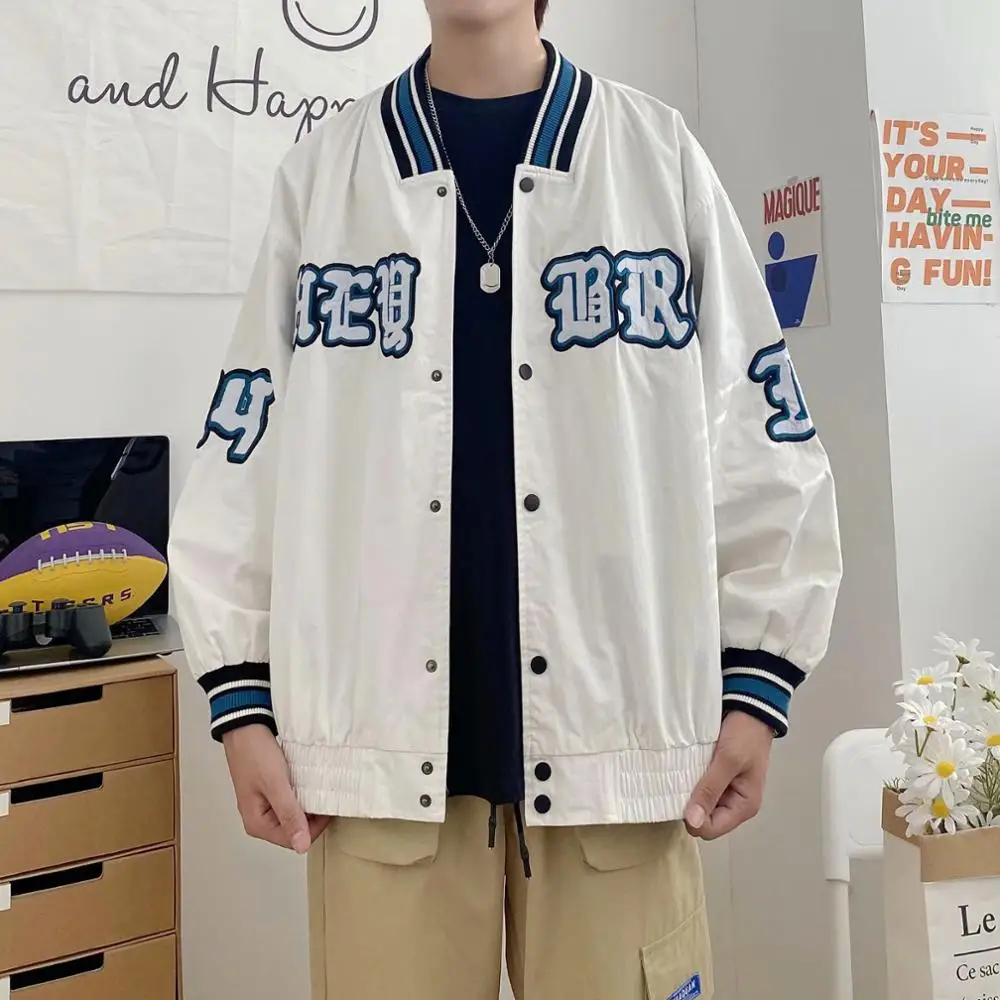 Бейсбольная форма с вышивкой унисекс американская ретро куртка весна и осень